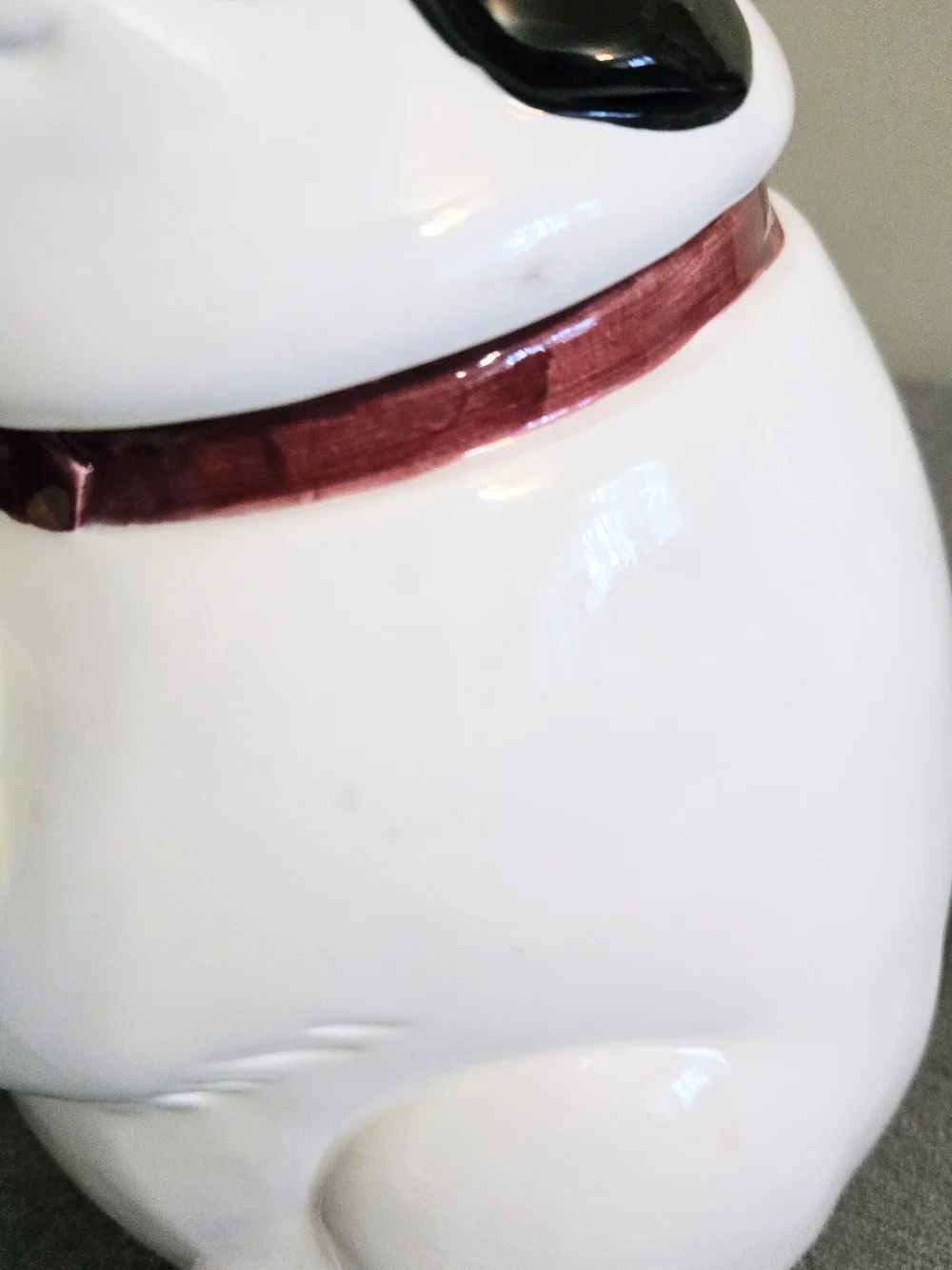Clay Art Pudgy Dog Cookie Treat Jar Collar Hound Dog Bone Series Kitchen 1991